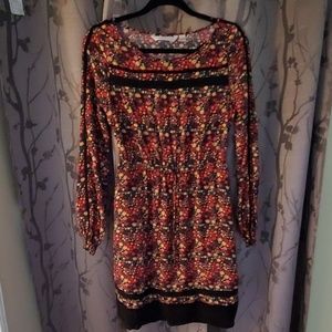 warm colourful flowery dress